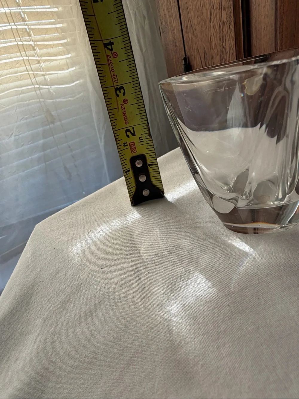Val St Lambert Belgium Crystal Small Bud Vase Clear Geometric Art Glass Vase